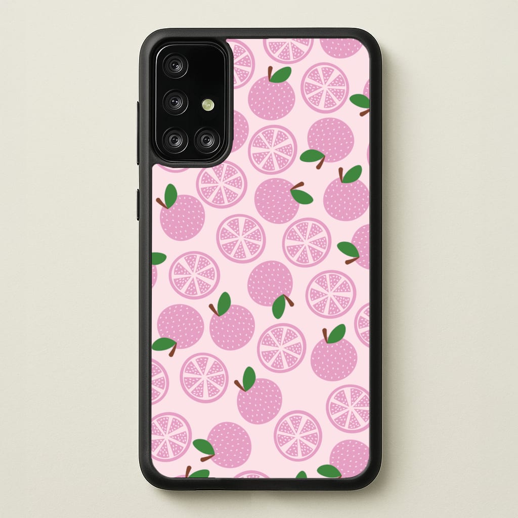 Textured Grapefruit Pattern - Fruits Phone Case for Galaxy A71