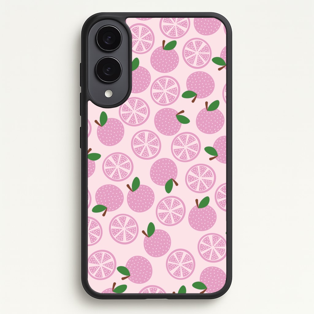 Textured Grapefruit Pattern - Fruits Phone Case for Galaxy S25 Edge