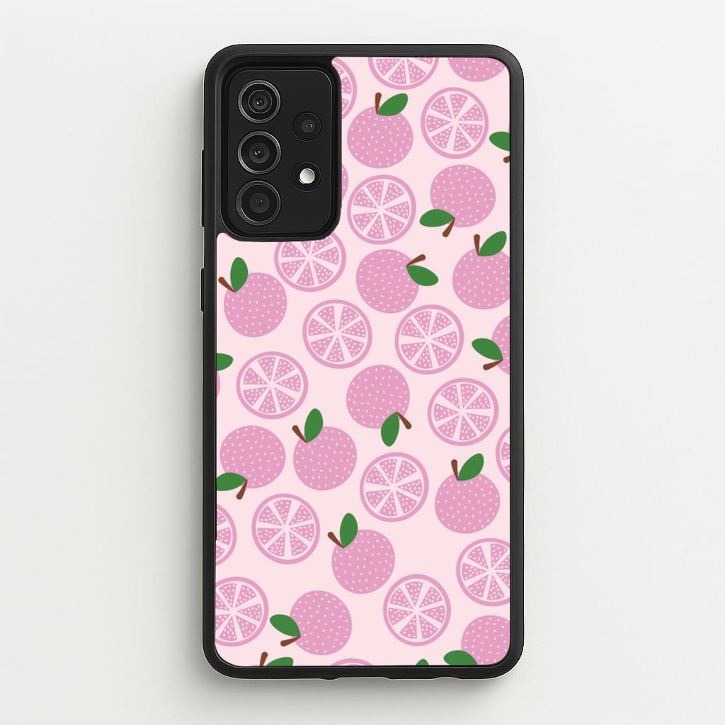 Textured Grapefruit Pattern - Fruits Phone Case for Galaxy A52 / A52s