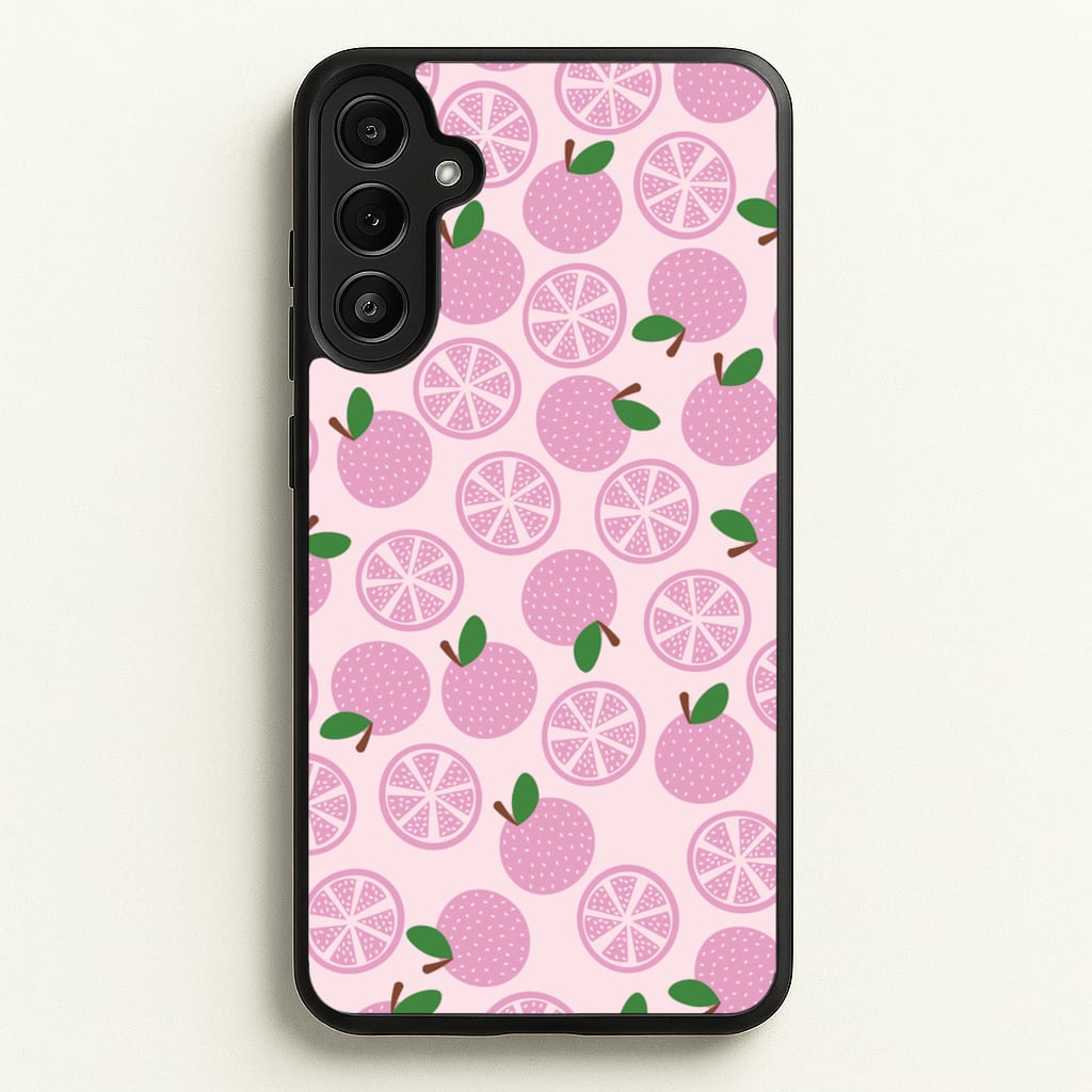 Textured Grapefruit Pattern - Fruits Phone Case for Galaxy A36
