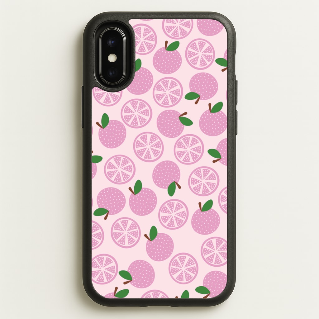Textured Grapefruit Pattern - Fruits Phone Case for iPhone X / XS