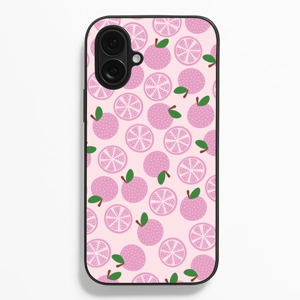 Textured Grapefruit Pattern - Fruits Phone Case for iPhone 16 Plus