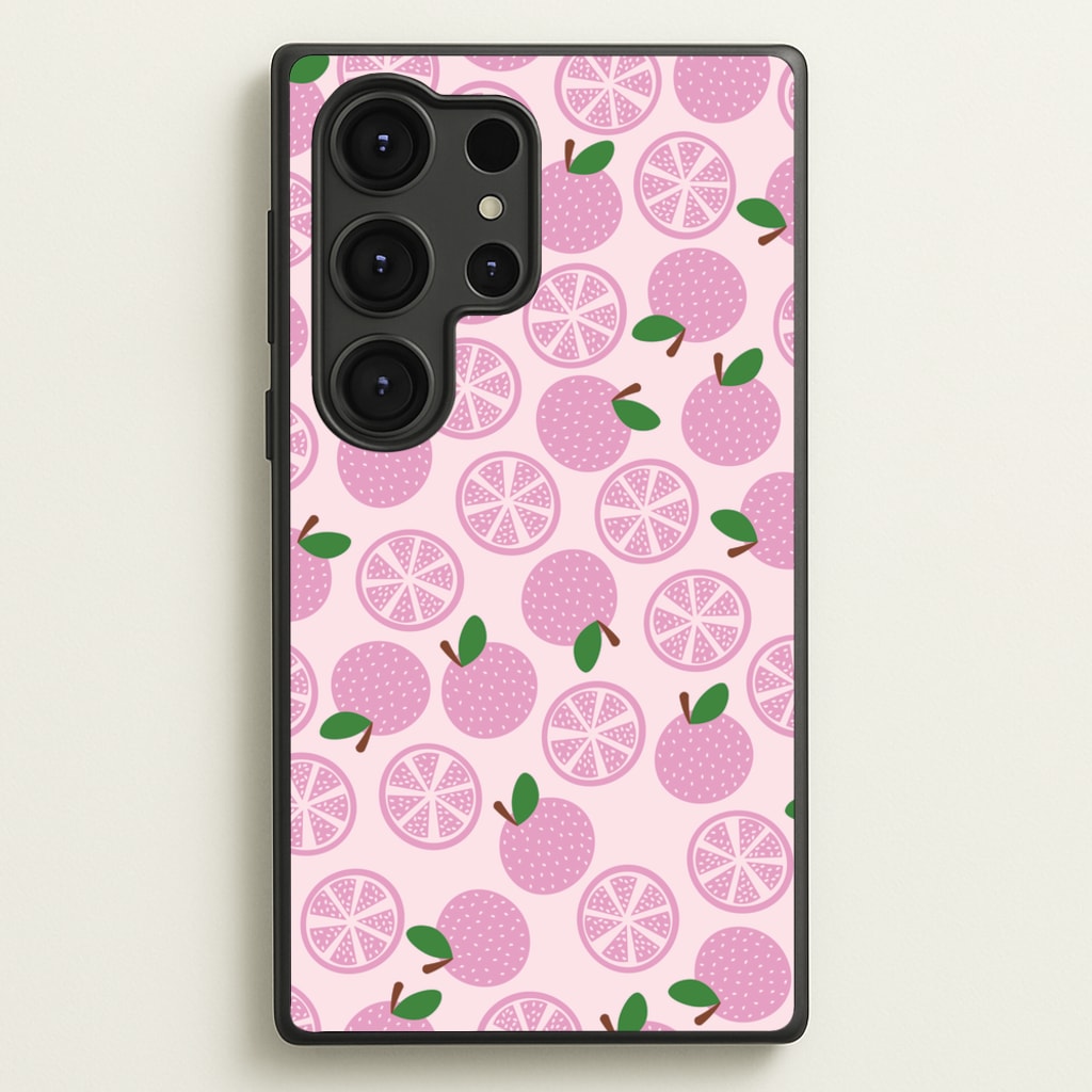 Textured Grapefruit Pattern - Fruits Phone Case for Galaxy S25 Ultra