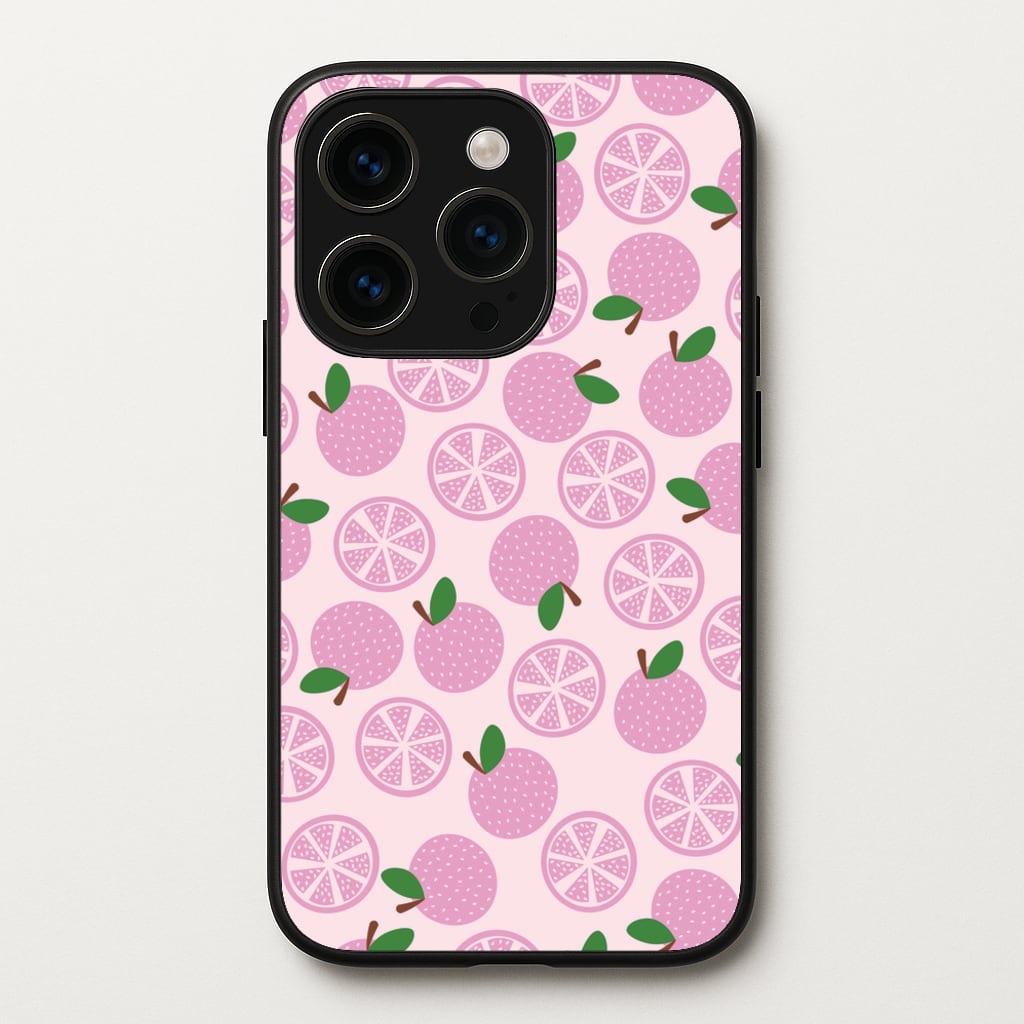 Textured Grapefruit Pattern - Fruits Phone Case for iPhone 15 Pro Max
