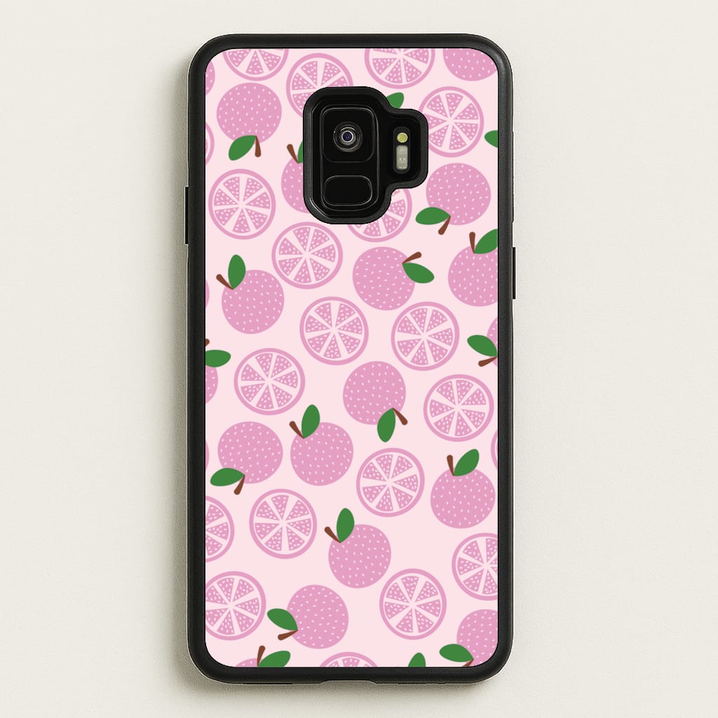 Textured Grapefruit Pattern - Fruits Phone Case for Galaxy S9