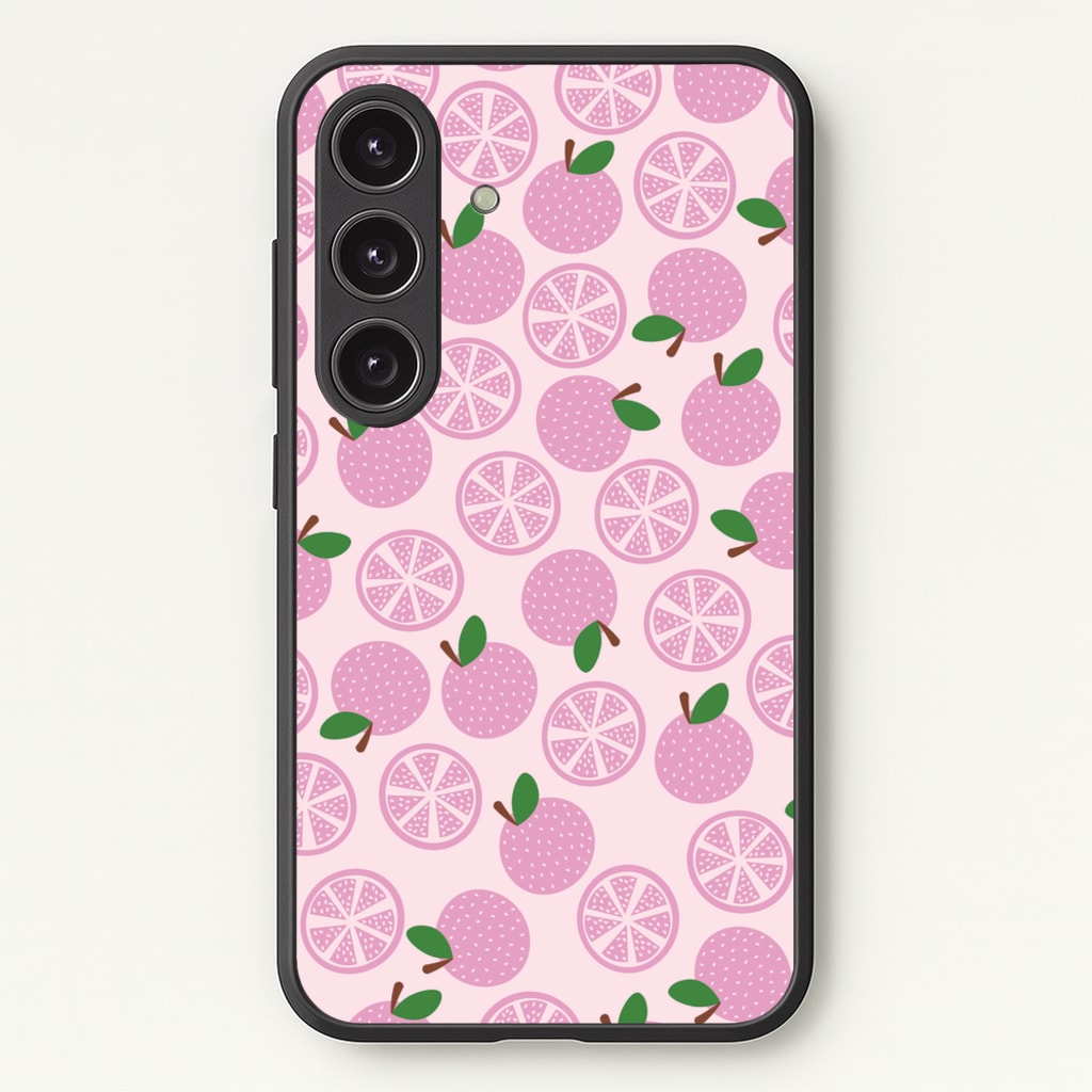 Textured Grapefruit Pattern - Fruits Phone Case for Galaxy S25 Plus