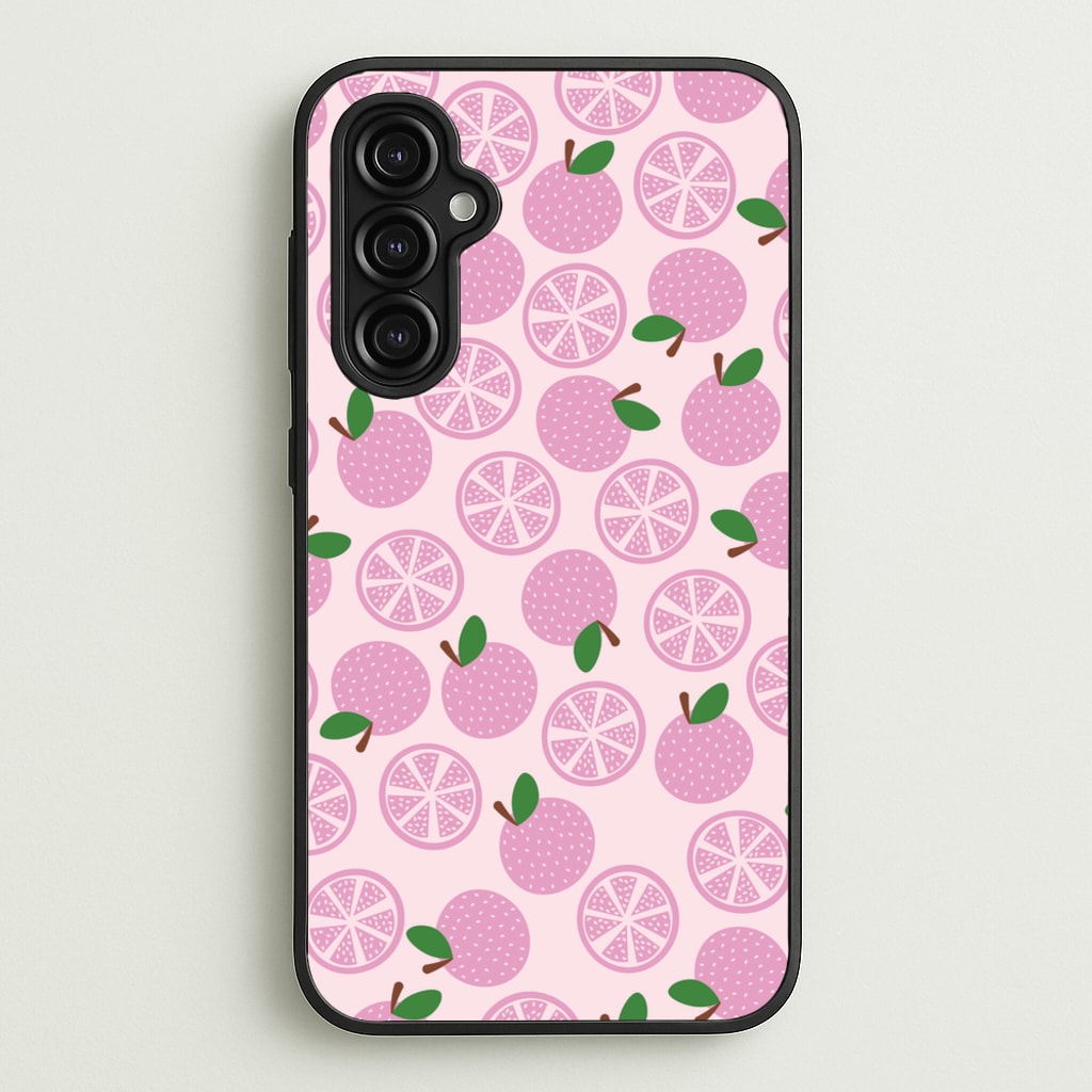 Textured Grapefruit Pattern - Fruits Phone Case for Galaxy A14