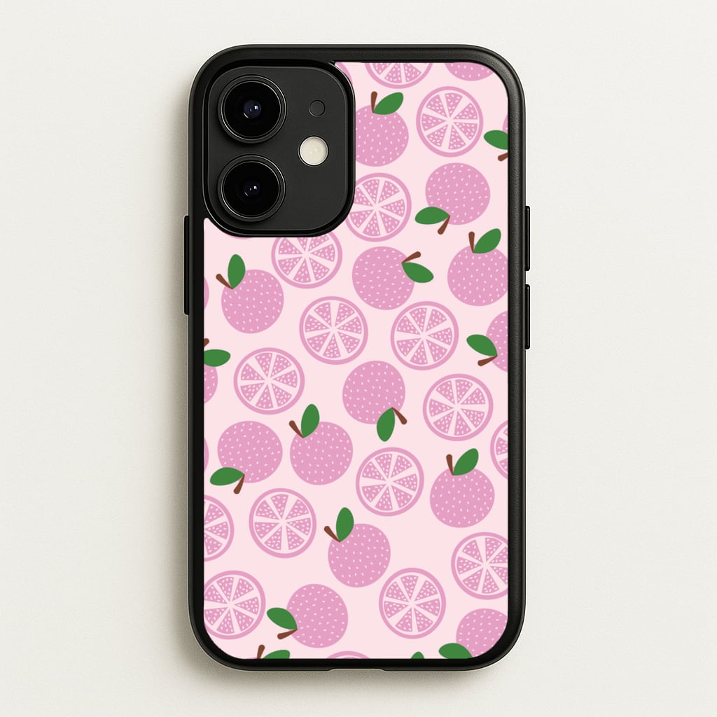 Textured Grapefruit Pattern - Fruits Phone Case for iPhone 12 / 12 Pro
