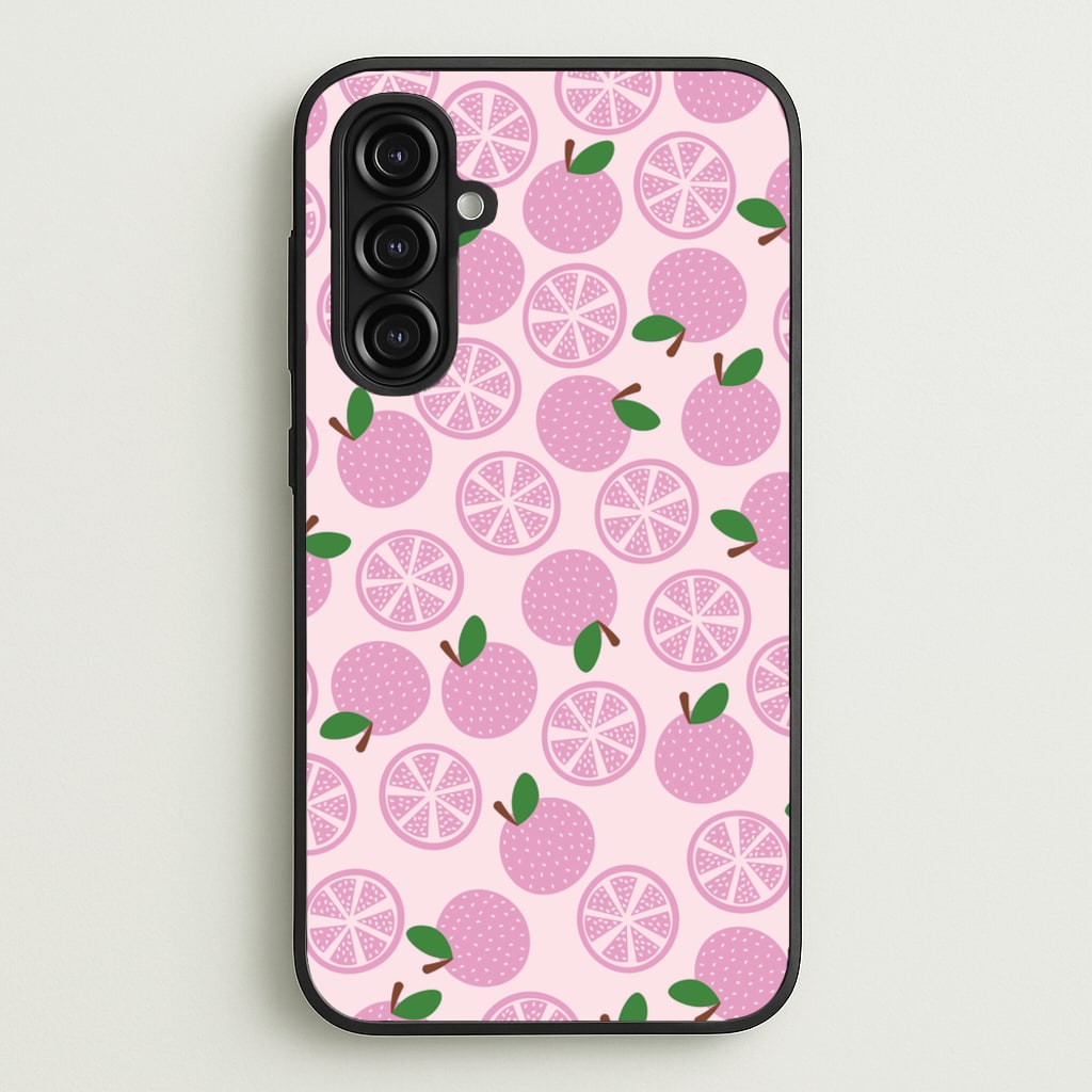 Textured Grapefruit Pattern - Fruits Phone Case for Galaxy A16