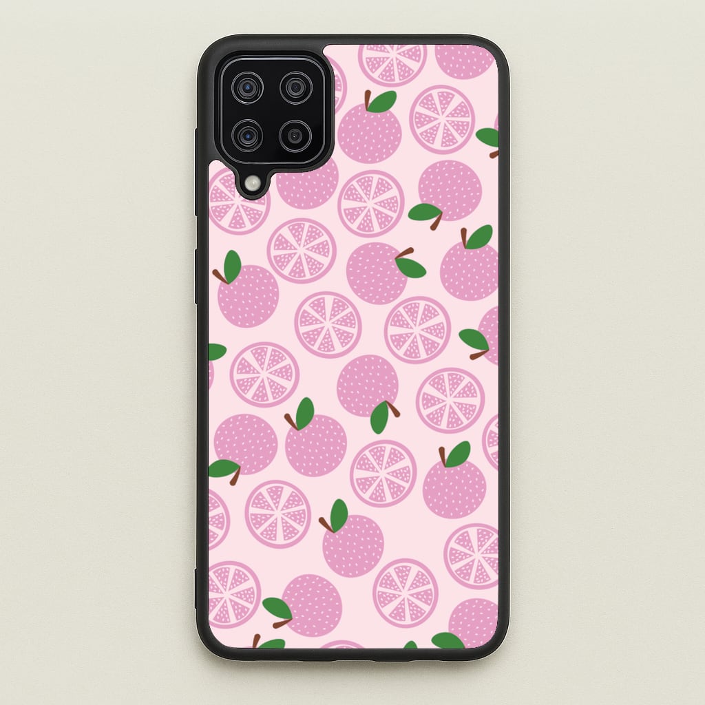 Textured Grapefruit Pattern - Fruits Phone Case for Galaxy A12