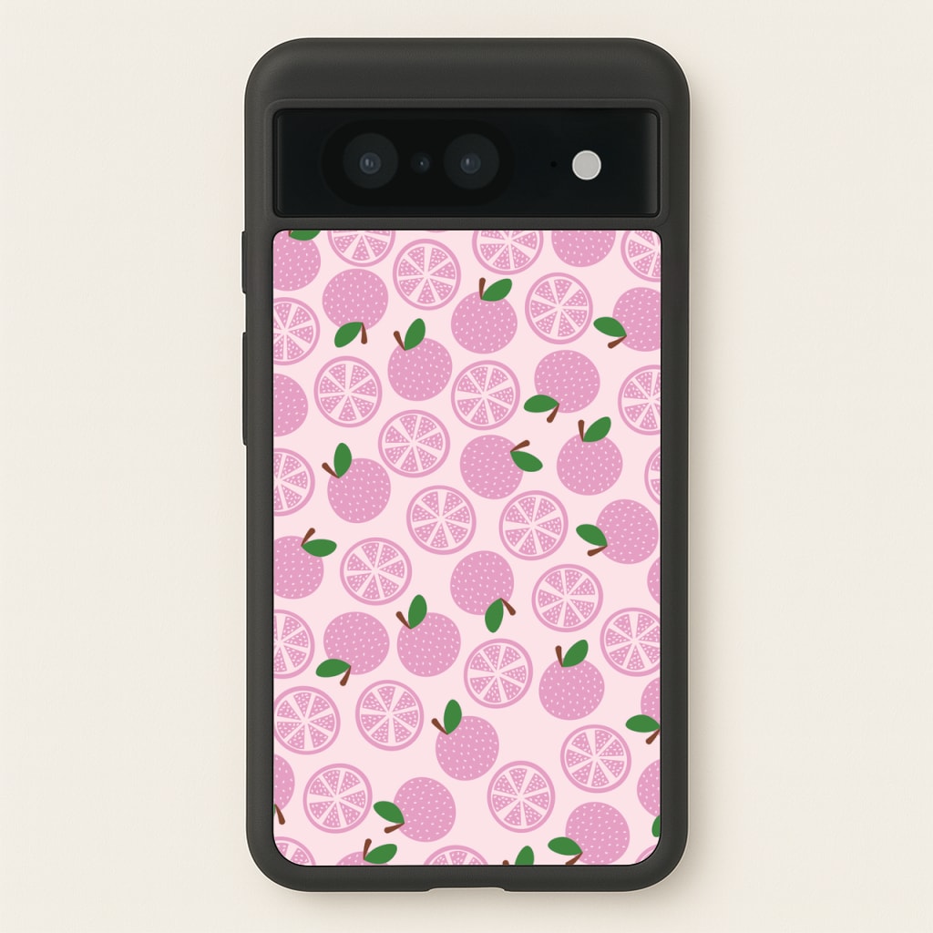 Textured Grapefruit Pattern - Fruits Phone Case for Google Pixel 8