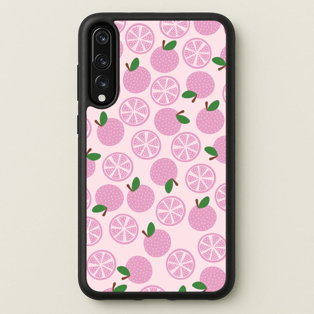 Textured Grapefruit Pattern - Fruits Phone Case for Huawei P20 Pro