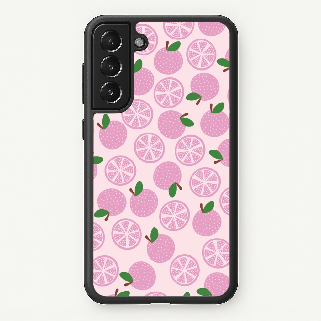 Textured Grapefruit Pattern - Fruits Phone Case for Galaxy S21FE