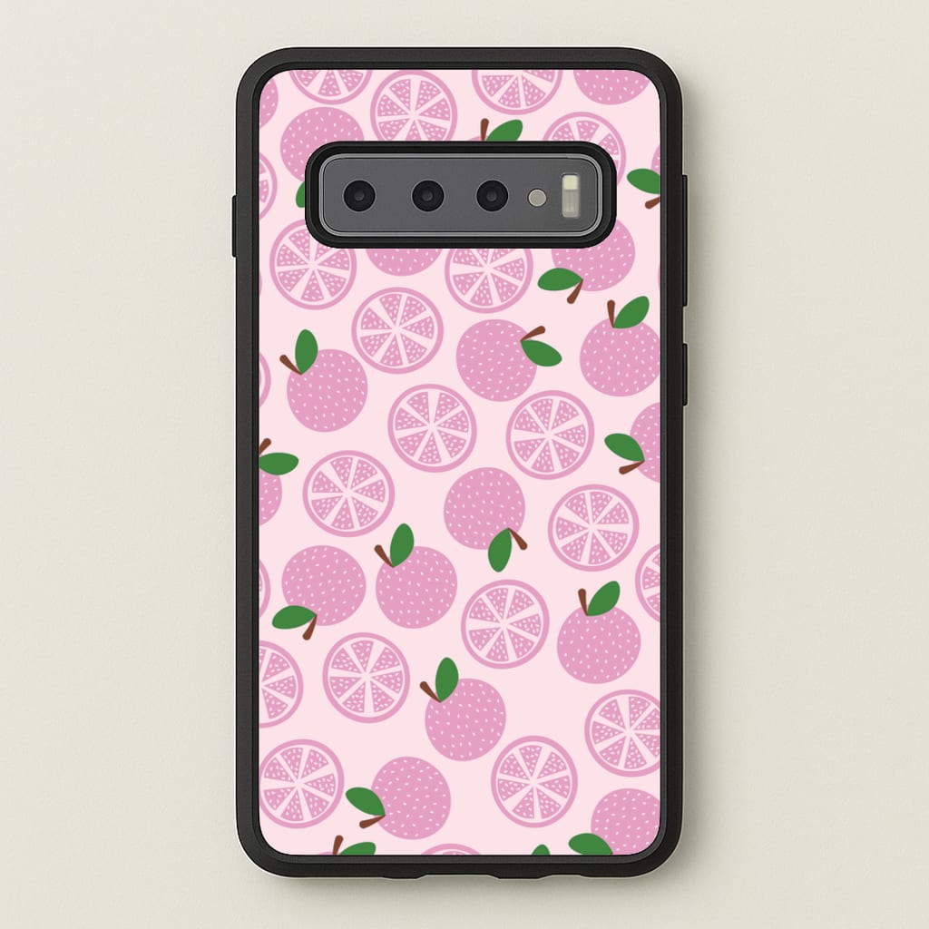Textured Grapefruit Pattern - Fruits Phone Case for Galaxy S10 Plus