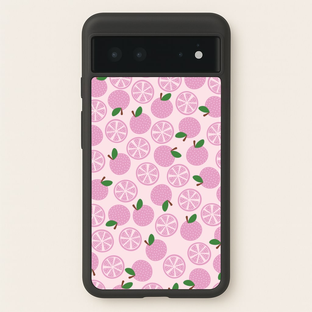 Textured Grapefruit Pattern - Fruits Phone Case for Google Pixel 6