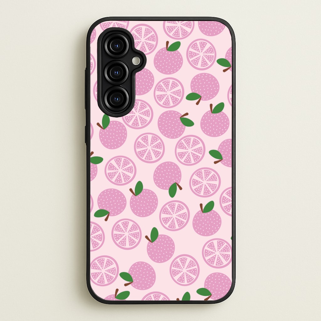 Textured Grapefruit Pattern - Fruits Phone Case for Galaxy A54
