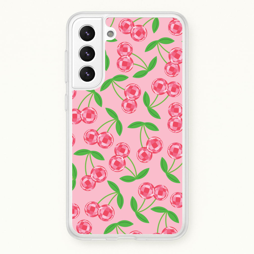Disco Cherries Pattern - Fruits Phone Case for Galaxy S21FE
