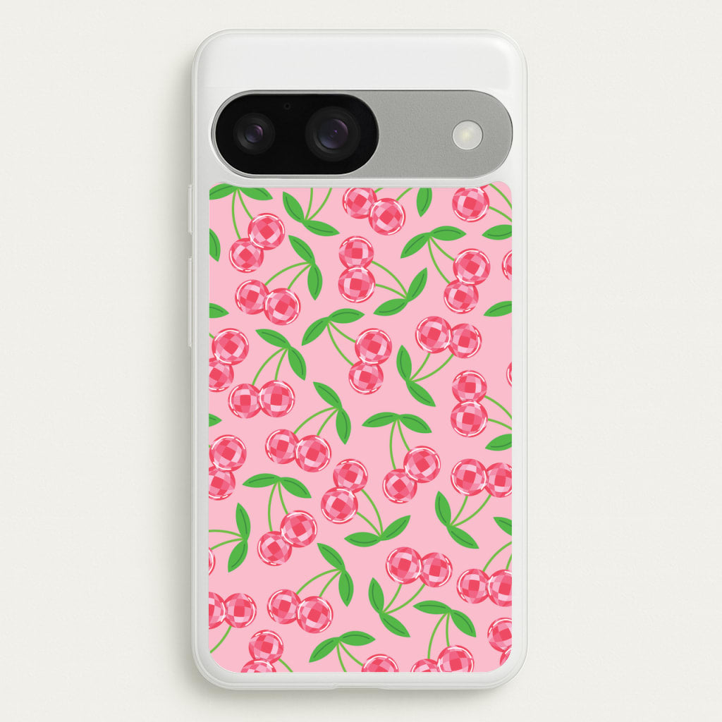 Disco Cherries Pattern - Fruits Phone Case for Google Pixel 9 / 9 Pro