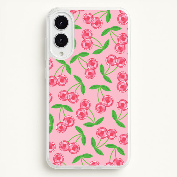 Disco Cherries Pattern - Fruits Phone Case for Galaxy S25 Edge