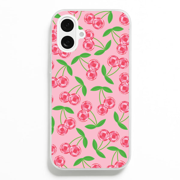 Disco Cherries Pattern - Fruits Phone Case for iPhone 16 Plus