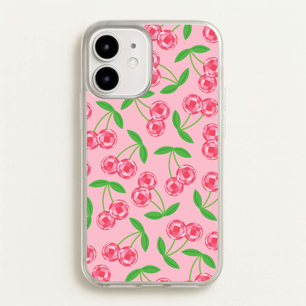 Disco Cherries Pattern - Fruits Phone Case for iPhone 12 / 12 Pro