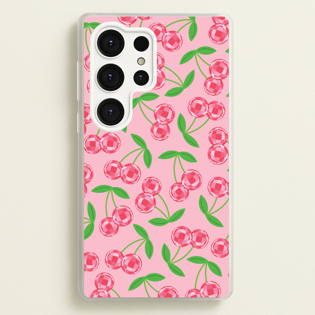 Disco Cherries Pattern - Fruits Phone Case for Galaxy S25 Ultra