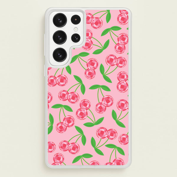 Disco Cherries Pattern - Fruits Phone Case for Galaxy S22 Ultra
