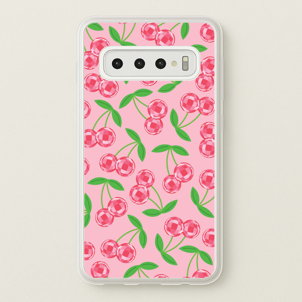 Disco Cherries Pattern - Fruits Phone Case for Galaxy S10 Plus