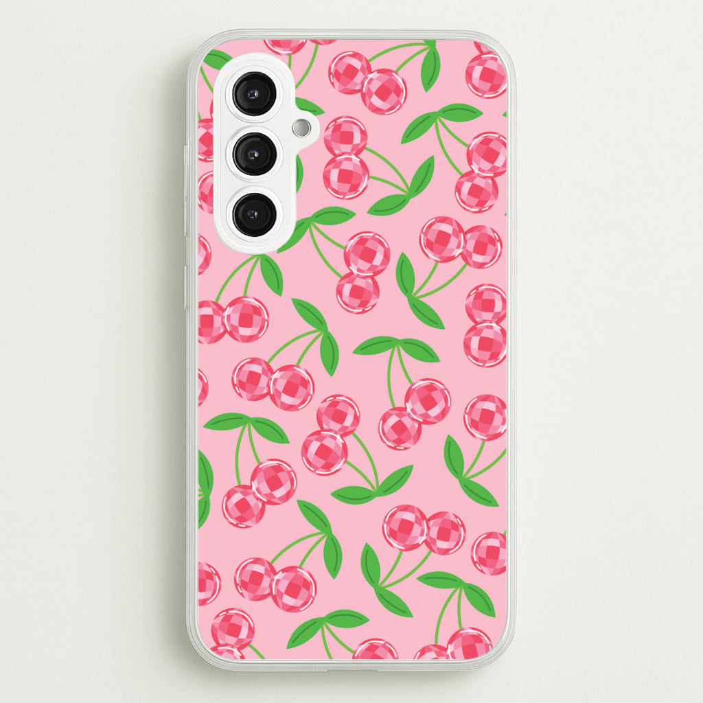 Disco Cherries Pattern - Fruits Phone Case for Galaxy S23FE