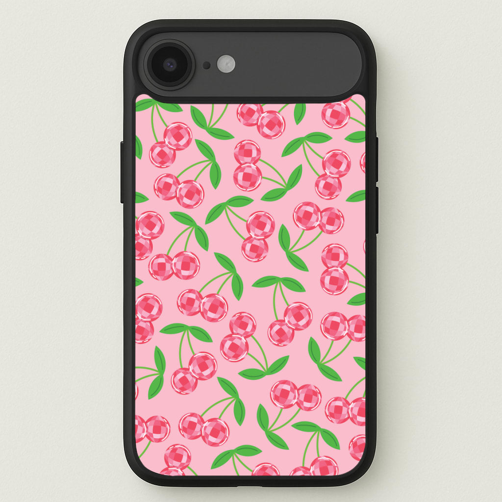 Disco Cherries Pattern Phone Case for iPhone 17 Air