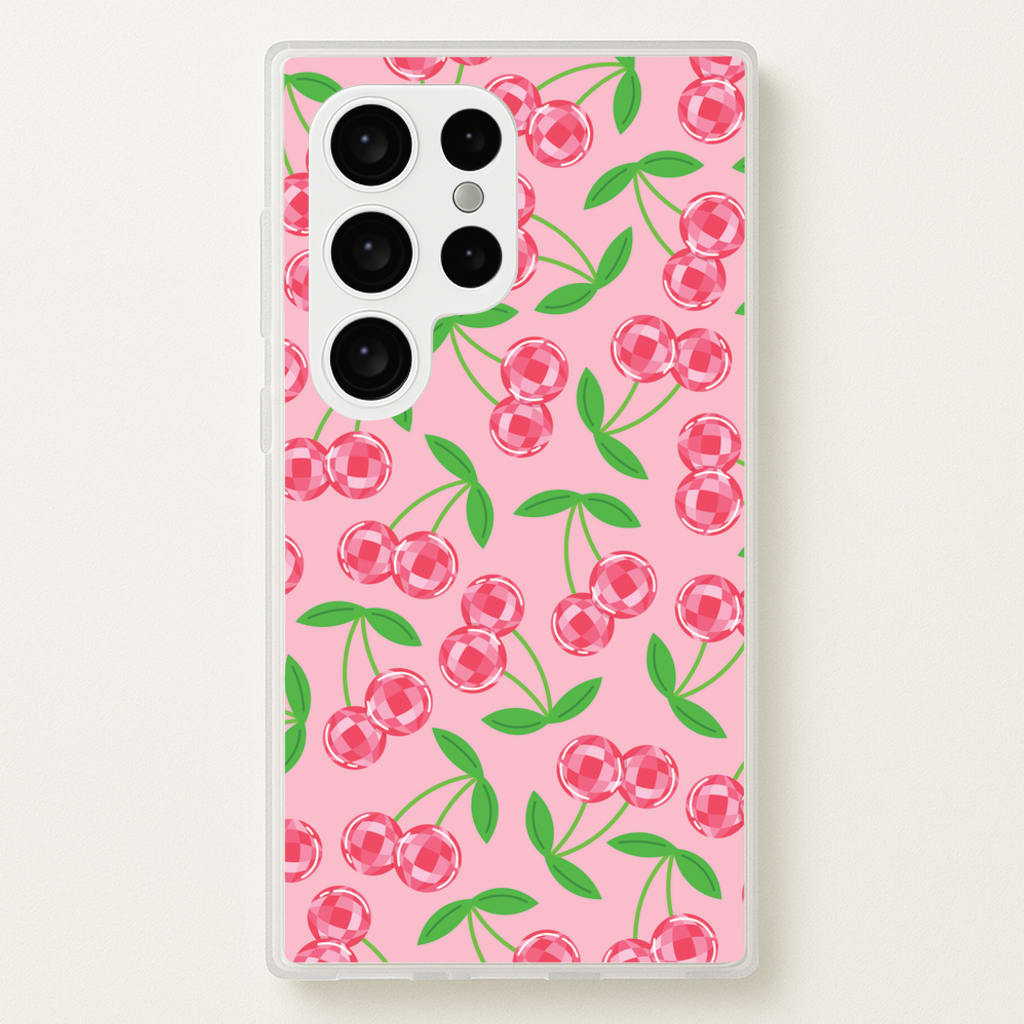 Disco Cherries Pattern - Fruits Phone Case for Galaxy S24 Ultra