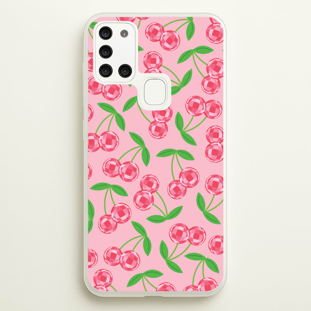 Disco Cherries Pattern - Fruits Phone Case for Galaxy A21s