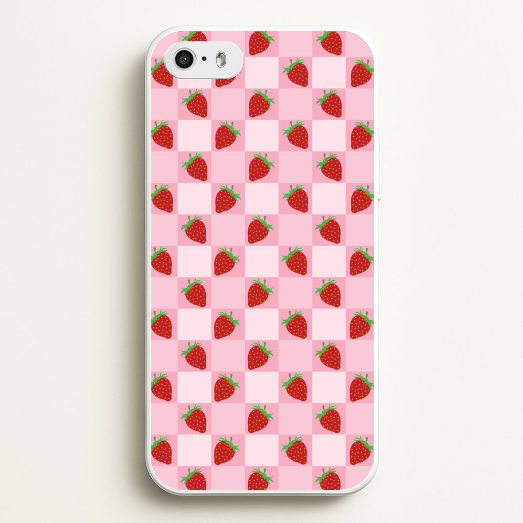 Checkered Strawberries Pattern - Fruits Phone Case for iPhone 5 / 5s / SE 2016