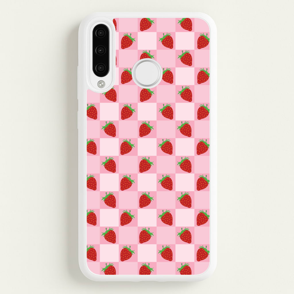 Checkered Strawberries Pattern - Fruits Phone Case for Huawei P30 Pro