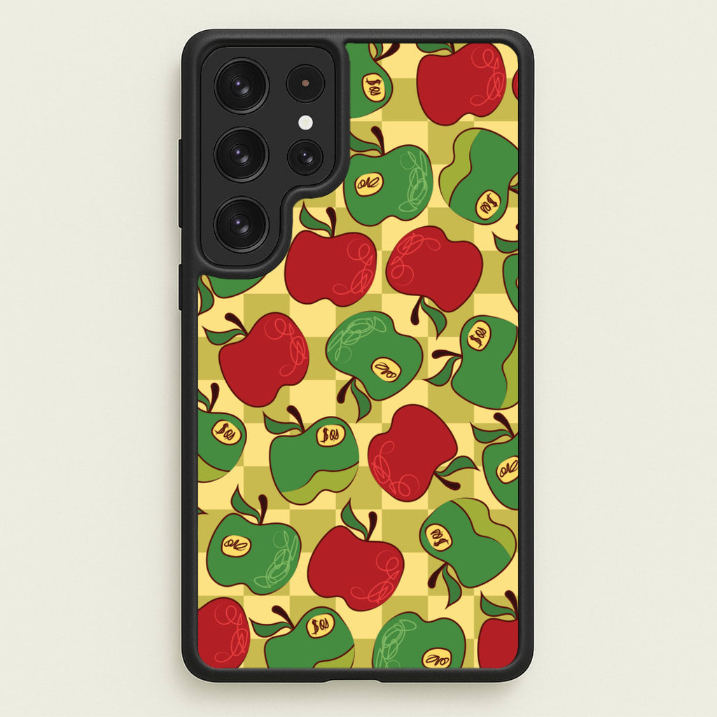 Artsy Apples Pattern - Fruits Phone Case for Galaxy S22 Ultra
