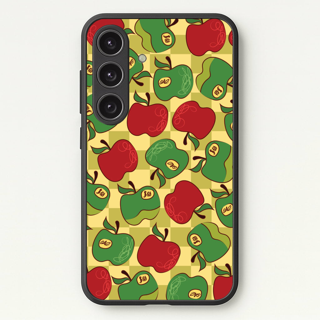 Artsy Apples Pattern - Fruits Phone Case for Galaxy S24 Plus