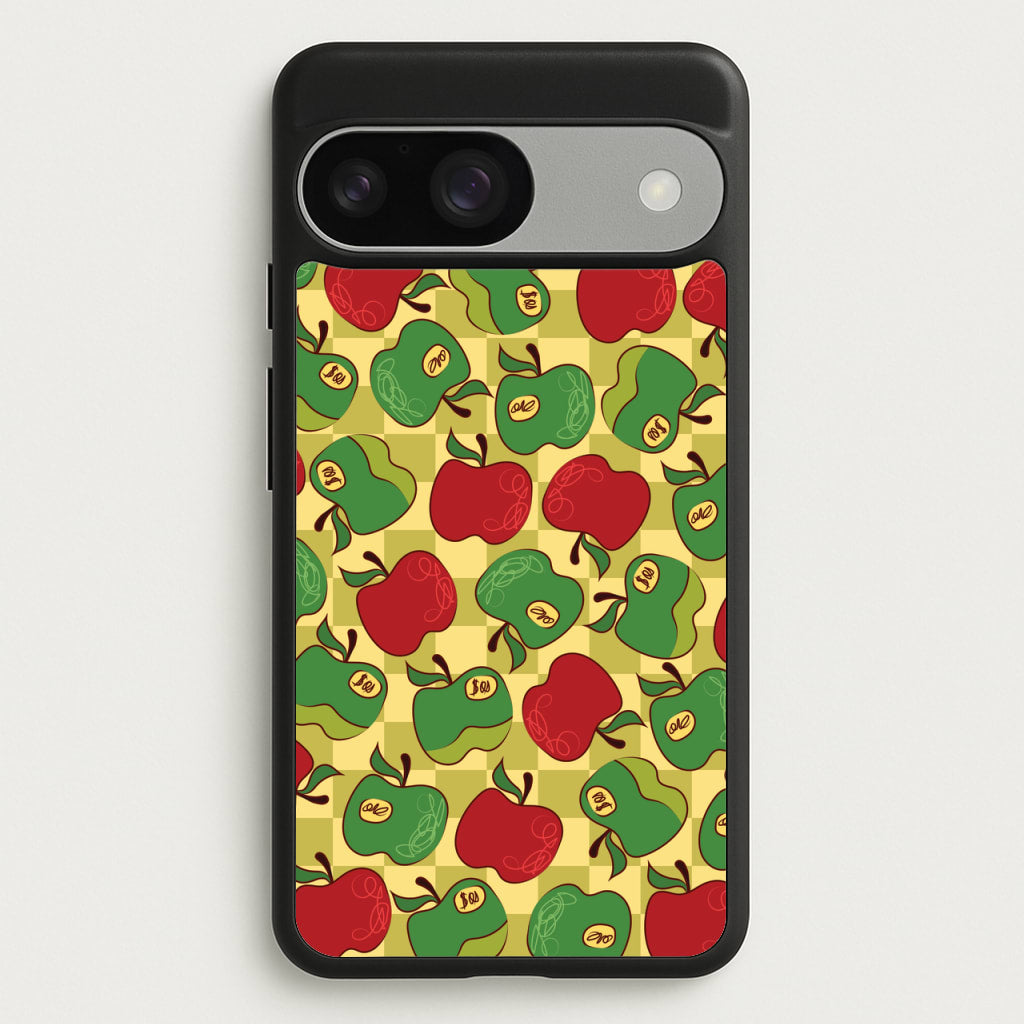 Artsy Apples Pattern - Fruits Phone Case for Google Pixel 9 / 9 Pro