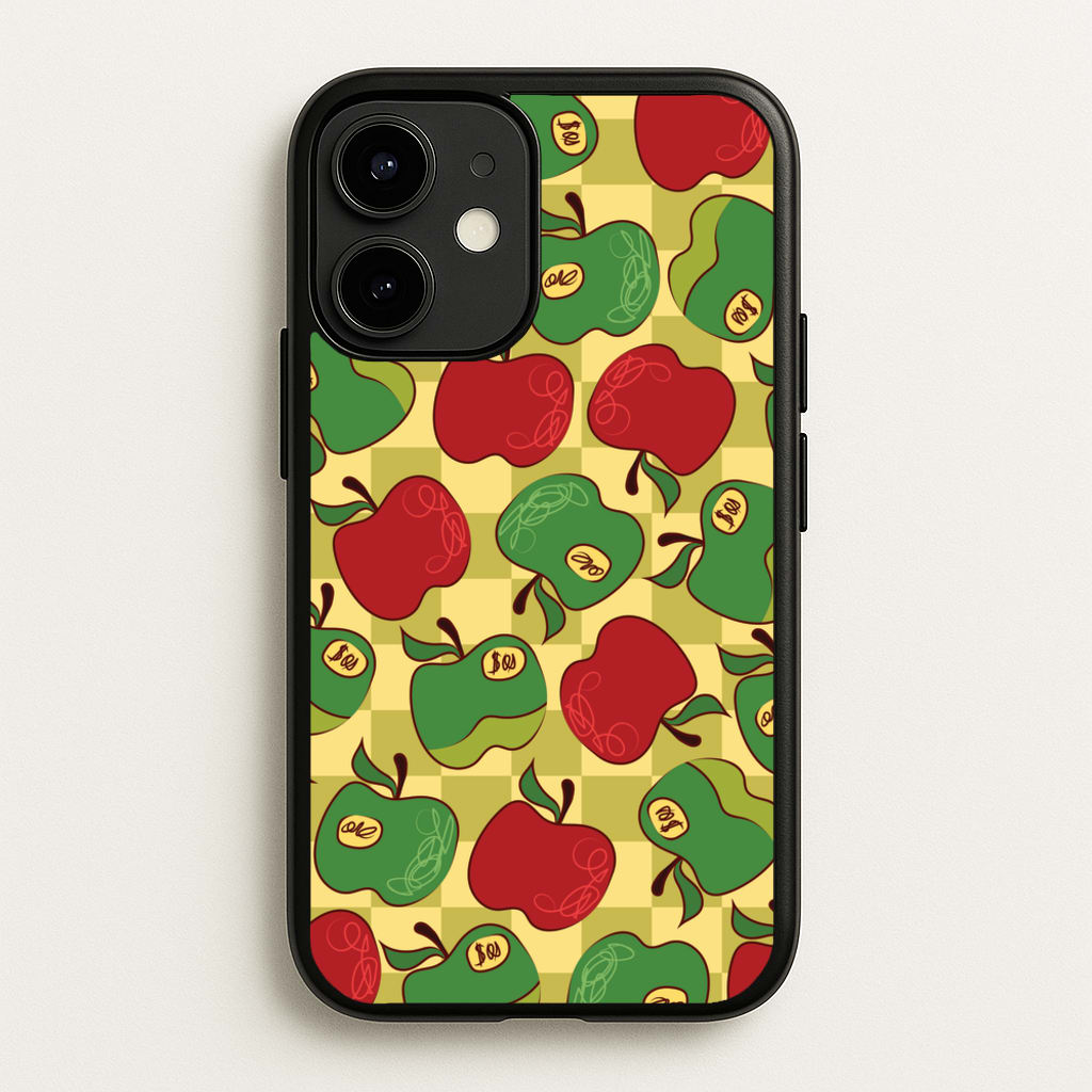 Artsy Apples Pattern - Fruits Phone Case for iPhone 12 / 12 Pro
