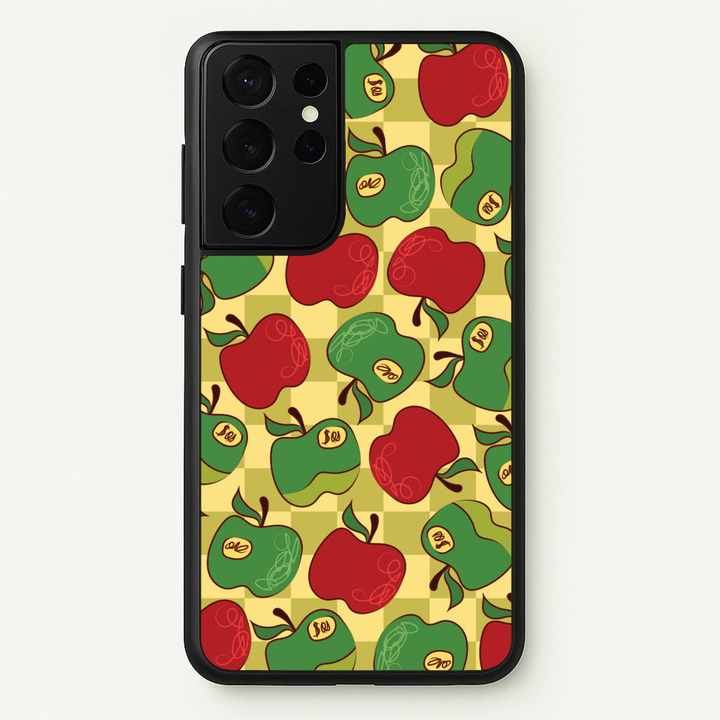 Artsy Apples Pattern - Fruits Phone Case for Galaxy S21 Ultra
