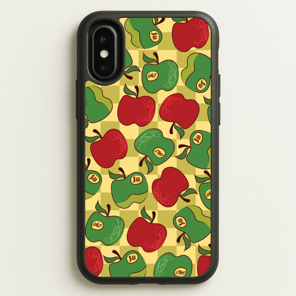 Artsy Apples Pattern - Fruits Phone Case for iPhone X / XS