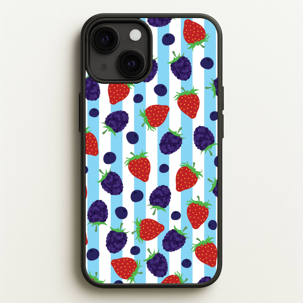 Stripes And Berries - Fruits Phone Case for iPhone 13