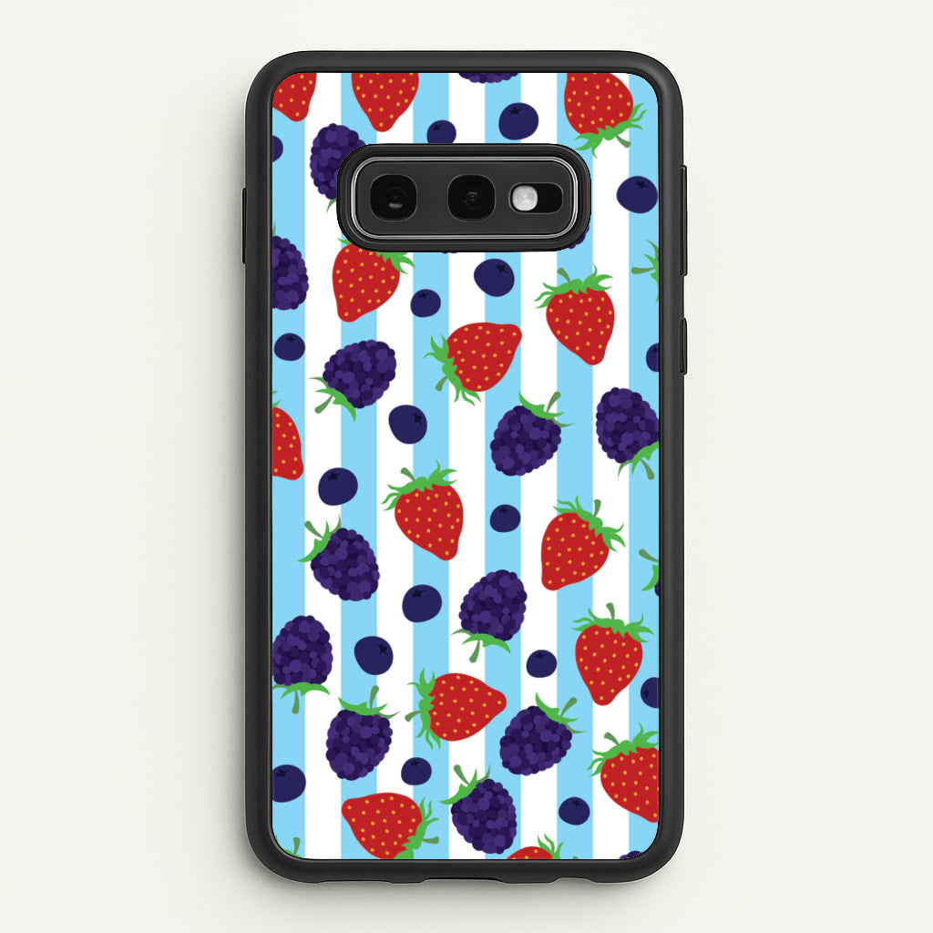 Stripes And Berries - Fruits Phone Case for Galaxy S10e