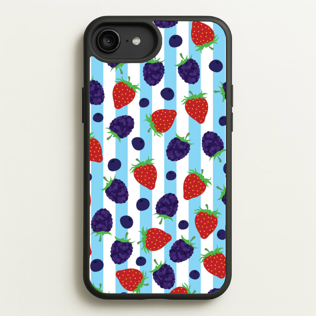 Stripes And Berries - Fruits Phone Case for iPhone 6 Plus / 7 Plus / 8 Plus