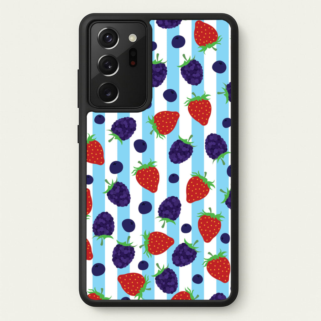 Stripes And Berries - Fruits Phone Case for Galaxy Note 20 Ultra