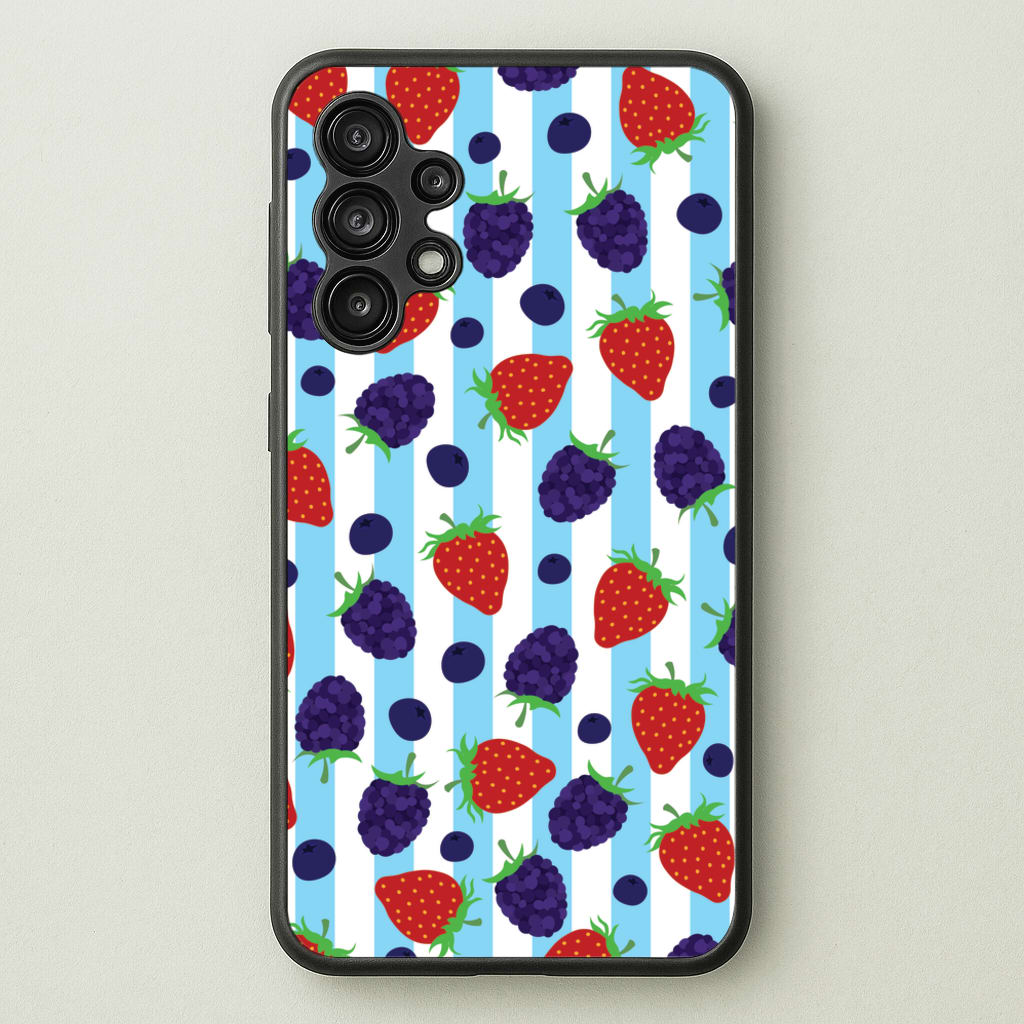 Stripes And Berries - Fruits Phone Case for Galaxy A13