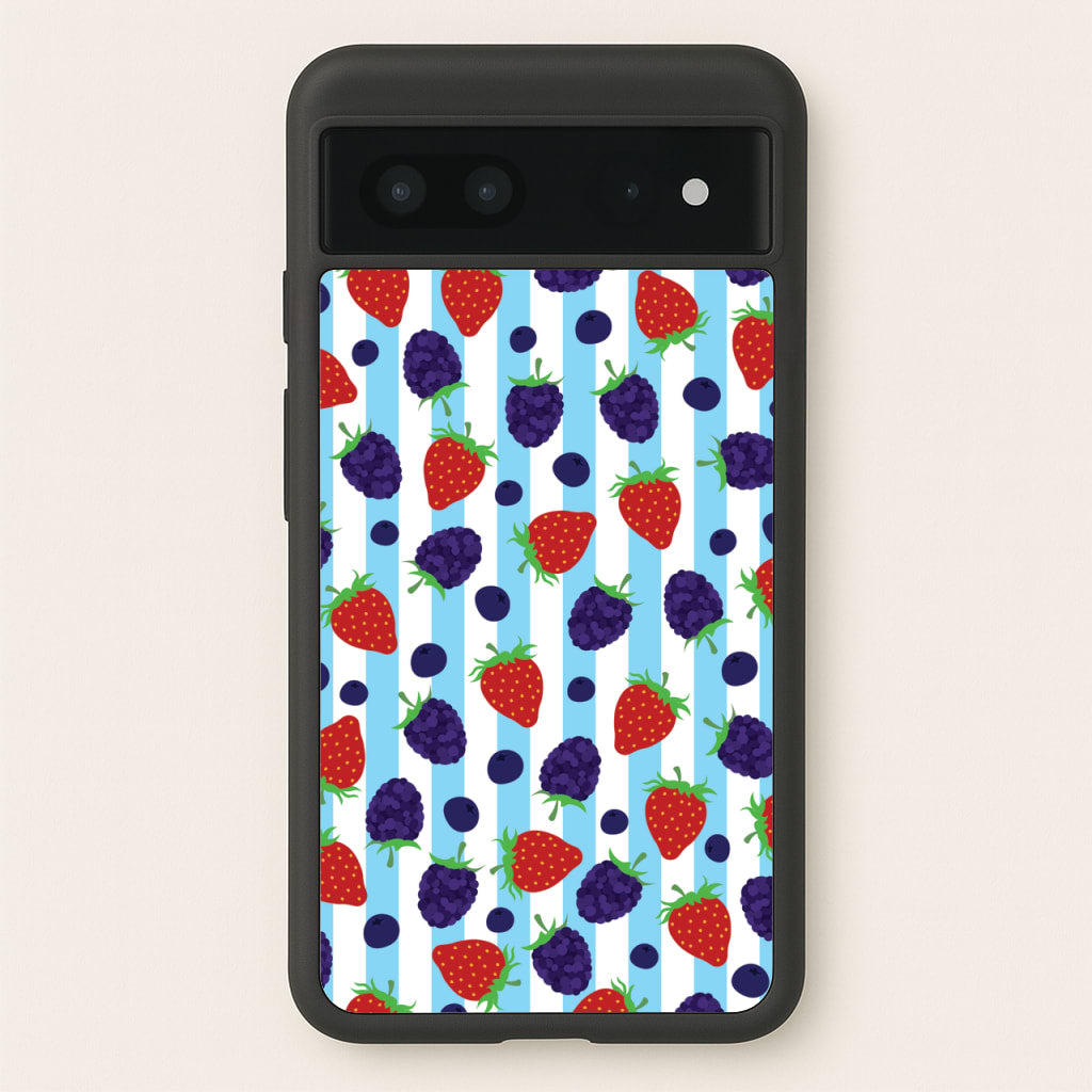 Stripes And Berries - Fruits Phone Case for Google Pixel 7