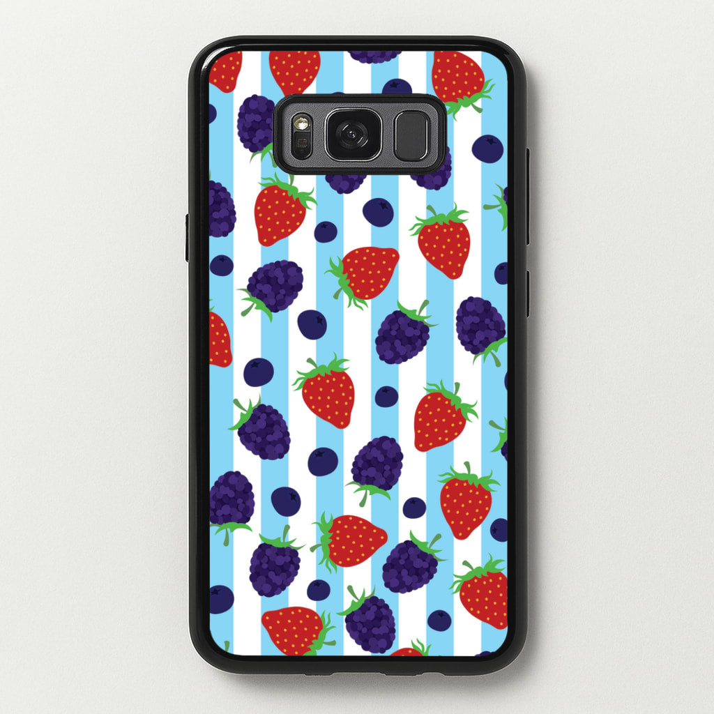 Stripes And Berries - Fruits Phone Case for Galaxy S8