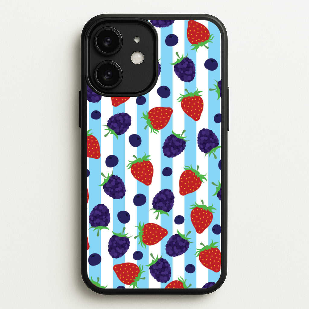Stripes And Berries - Fruits Phone Case for iPhone 11