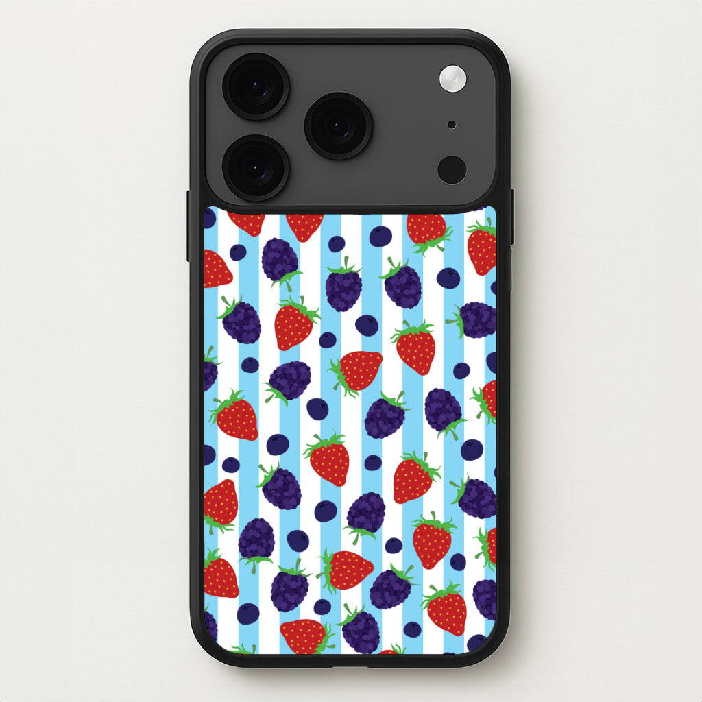 Stripes And Berries Phone Case for iPhone 17 Pro Max