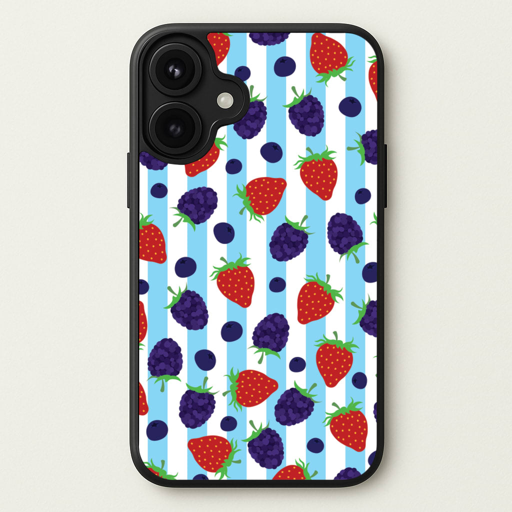 Stripes And Berries Phone Case for iPhone 17
